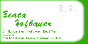 beata hofbauer business card